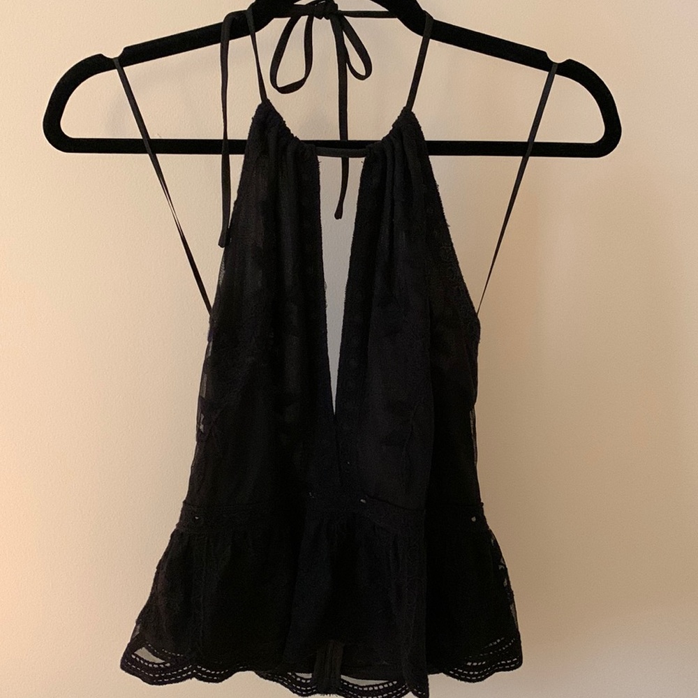 Black Halter Top- Small, Honey Punch